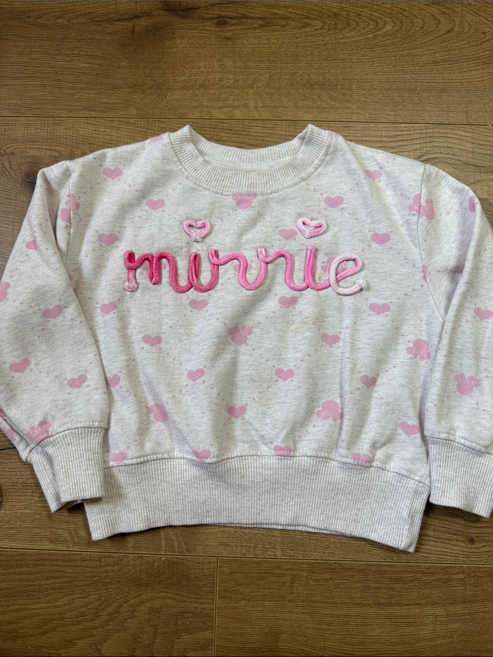 Minnie Mouse Pink Heart Crew Sweatshirt for Kids